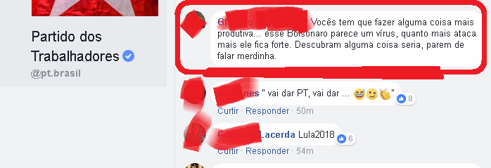 Para petista BOLSONARO seria uma espécie de VIRUS… “… quanto mais atacado mais forte fica…  ”