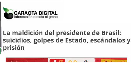 MALDIÇÃO! Artigo de jornal estrangeiro diz que ser presidente no Brasil é um risco