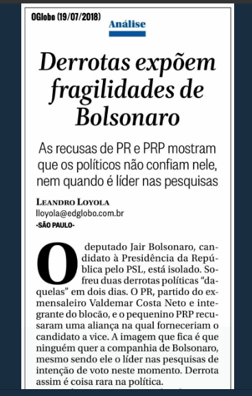 “Derrotas” de BOLSONARO podem ser “alavanca” eleitoral