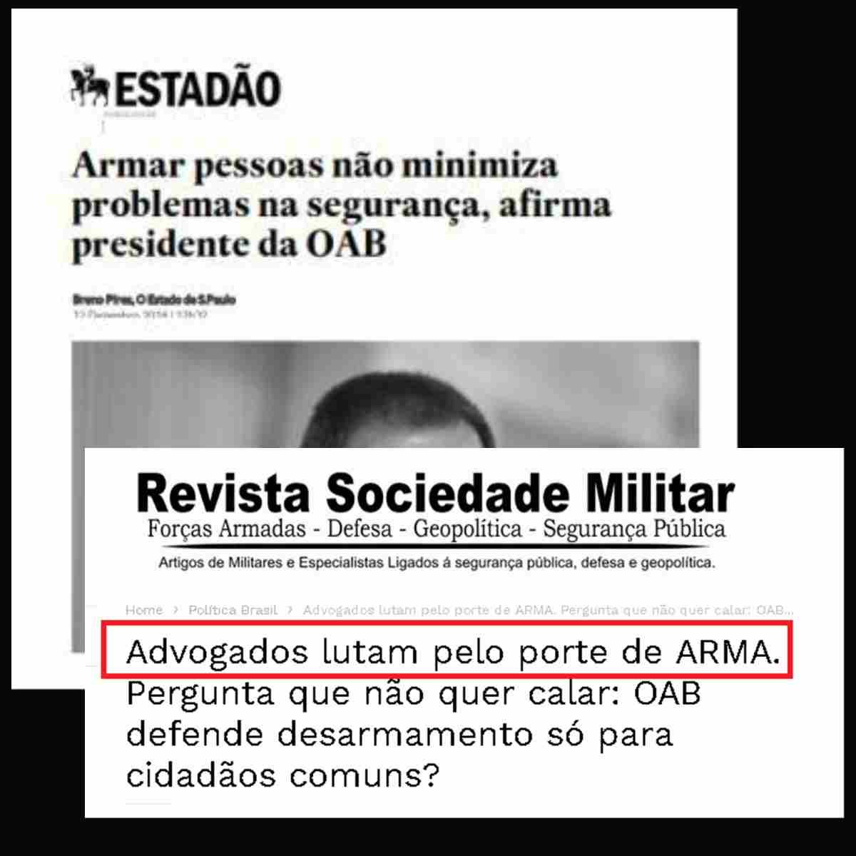 Porte de ARMA, ADVOGADOS querem direito, mas só pra eles.