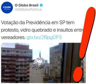 VIDRO QUEBRADO !  Como assim? Não seria atentado, tentativa de assassinato ou no mínimo TIRO?