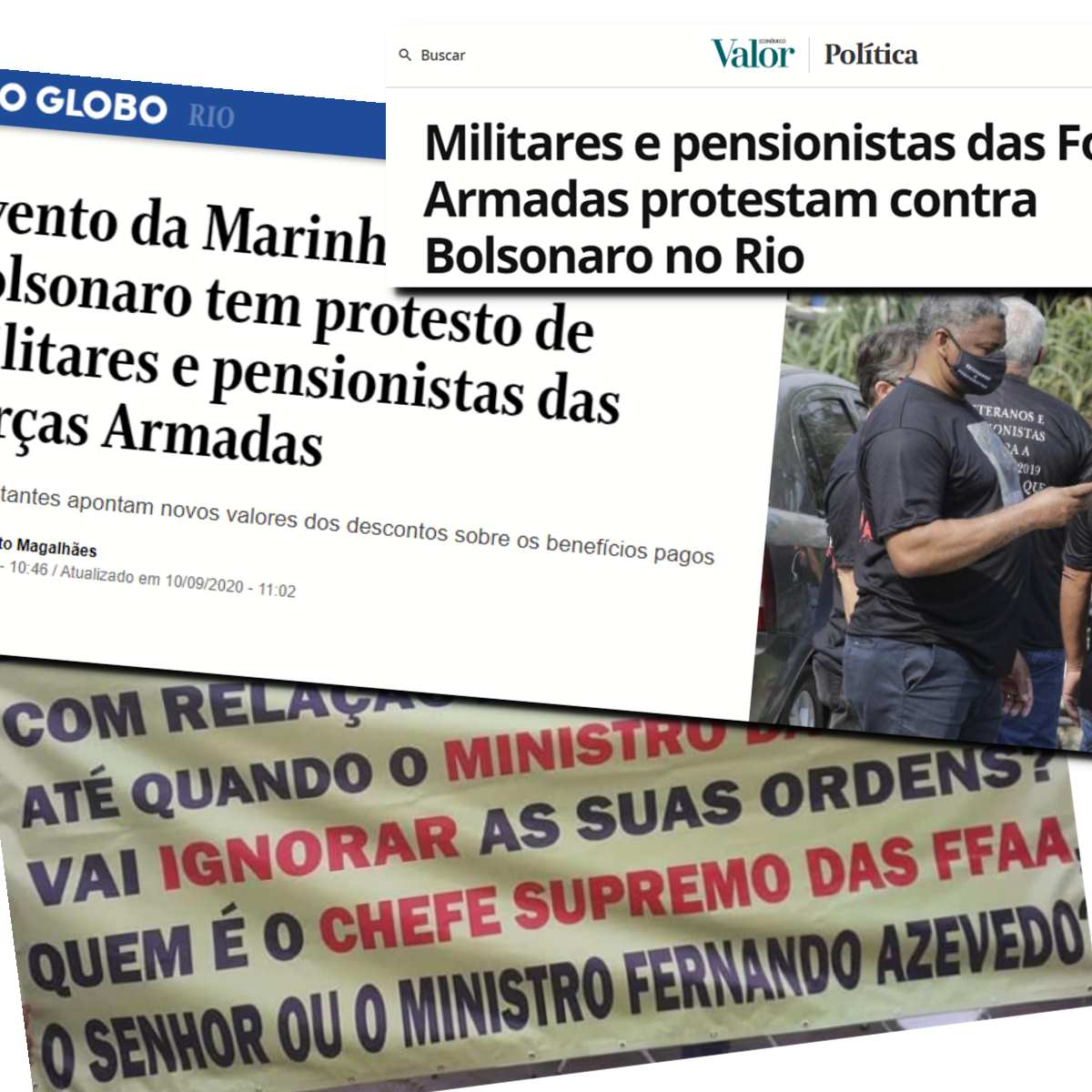 “Quem manda, o General F.Azevedo ou BOLSONARO?”, É a pergunta colocada por MILITARES em manifestação no RIO