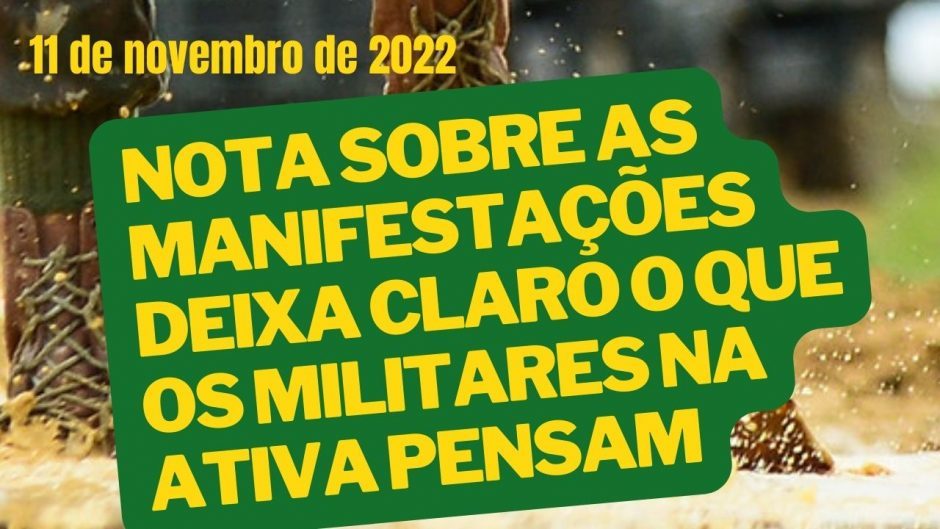 Extra – Nota do Exército fala sobre manifestações e deixa clara a posição das 3 Forças Armadas