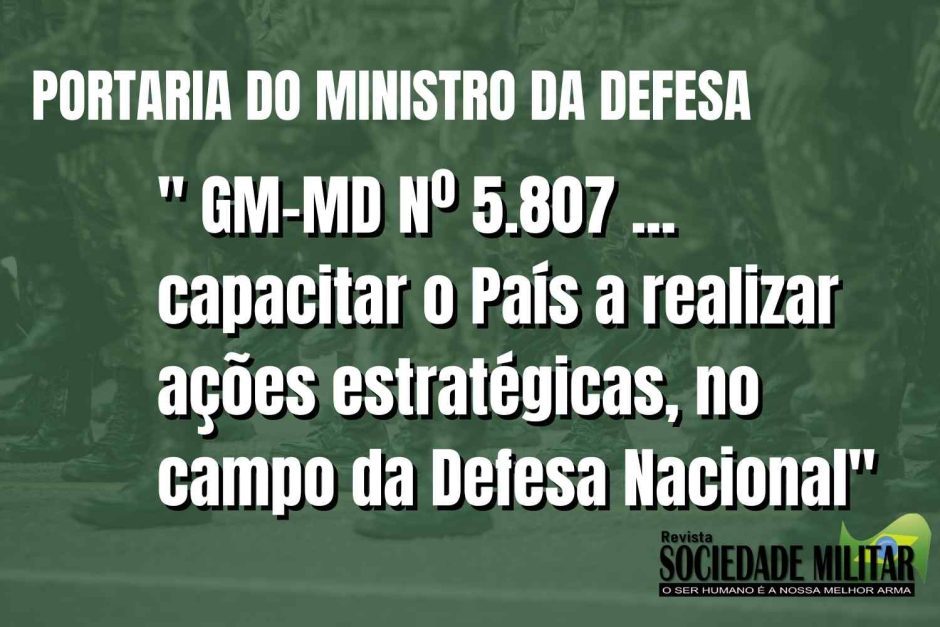 Portaria da Defesa define como se dá a mobilização no campo da Defesa Nacional envolvendo Forças Armadas, Forças Auxiliares e indústria