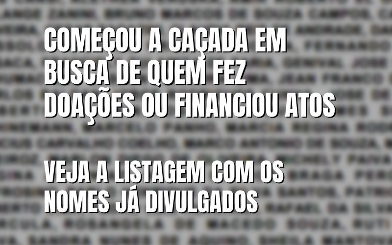 30 mil denúncias! Lista. Quem ajudou a comprar gêneros e fez doações para atos bolsonaristas está muito preocupado. Veja os nomes já divulgados pela justiça