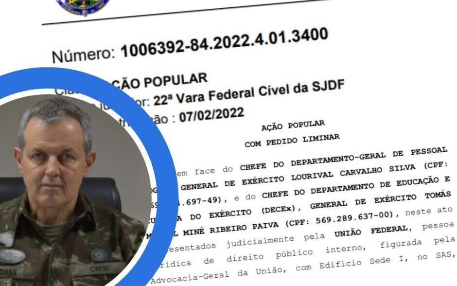 General Tomás Miné, novo comandante do Exército, é alvo de Ação Civil Pública movida por militares do próprio Exército Brasileiro