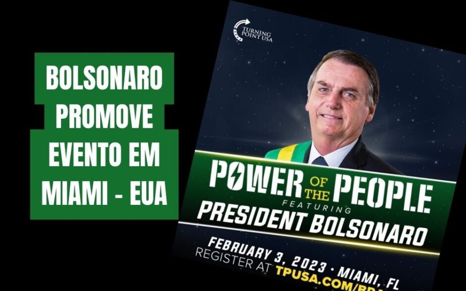 Bolsonaro convida para palestra em 3 de fevereiro. O evento é gratuito e ocorre em Miami, Flórida