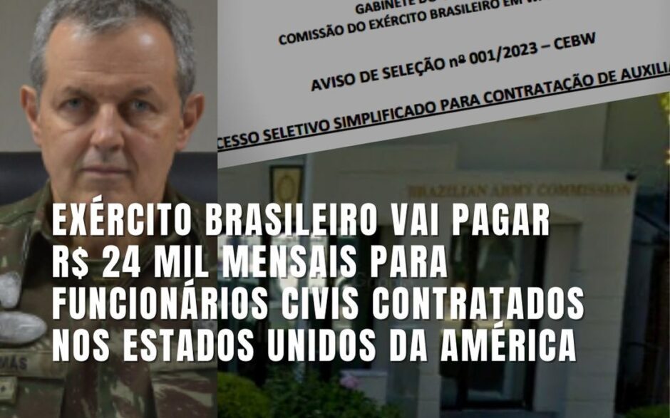Exército Brasileiro vai pagar R$ 24 mil mensais e plano de saúde para civis contratados nos Estados Unidos