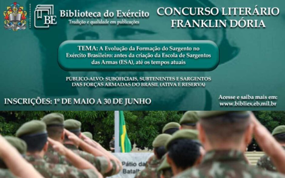 Exército Brasileiro promove concurso literário sobre a formação dos sargentos, prêmios em dinheiro