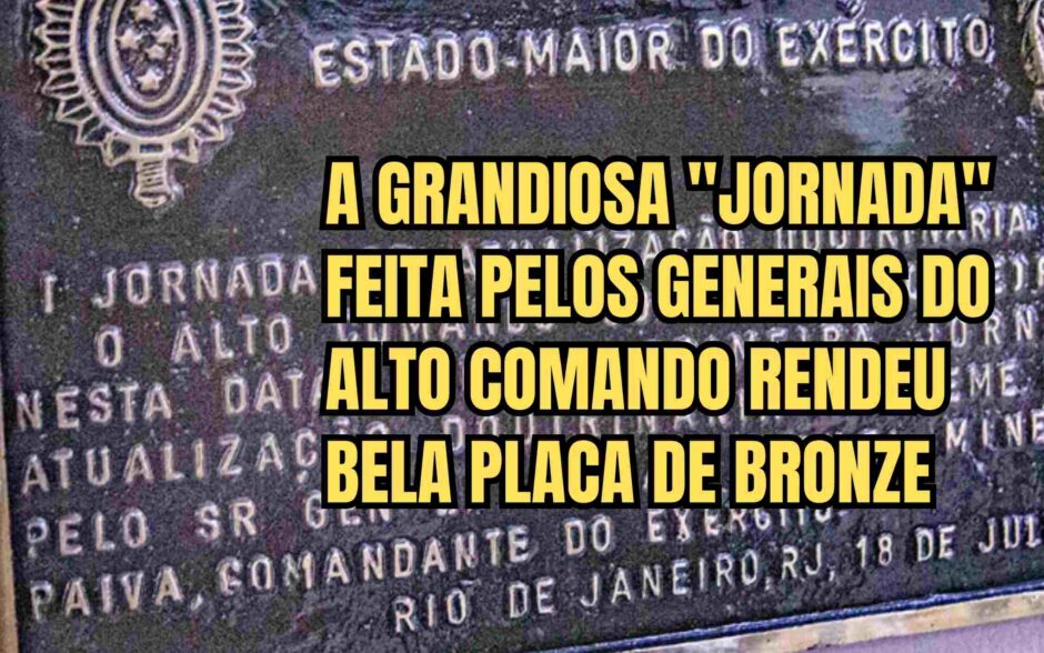 Generais do Alto Comando realizam jornada: atividade foi eternizada com uma placa de bronze