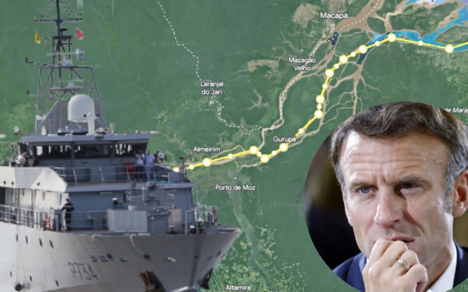 Navios militares franceses chegam à Amazônia: Macron decidiu há poucos dias participar de discussões sobre a região