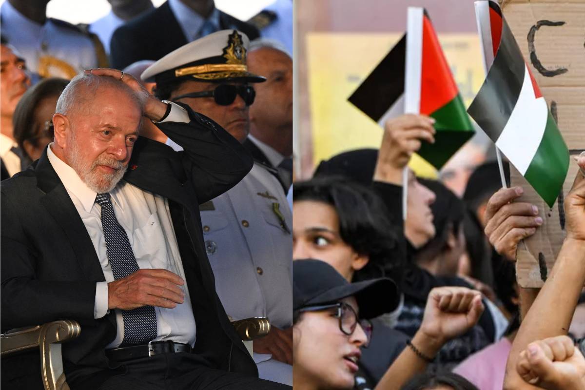 Lula a Esquerda e Protesto na Jordânia a Direita