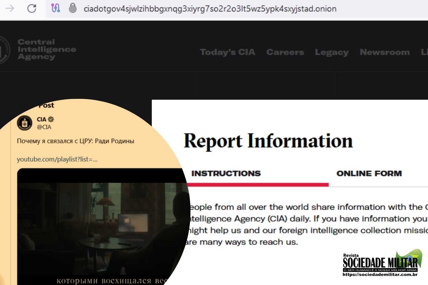 A CIA mantém um site “secreto” na DeepWeb para cooptar informantes na Rússia e outros países autoritários: O Kremlin se manifestou sobre o assunto
