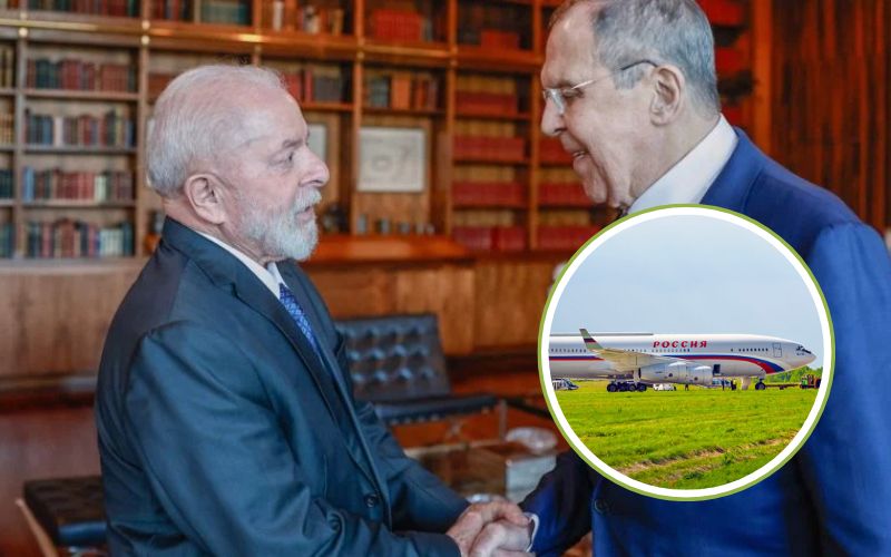 O presidente Lula recebe o chanceler russo, Sergey Lavrov, no Palácio da Alvorada