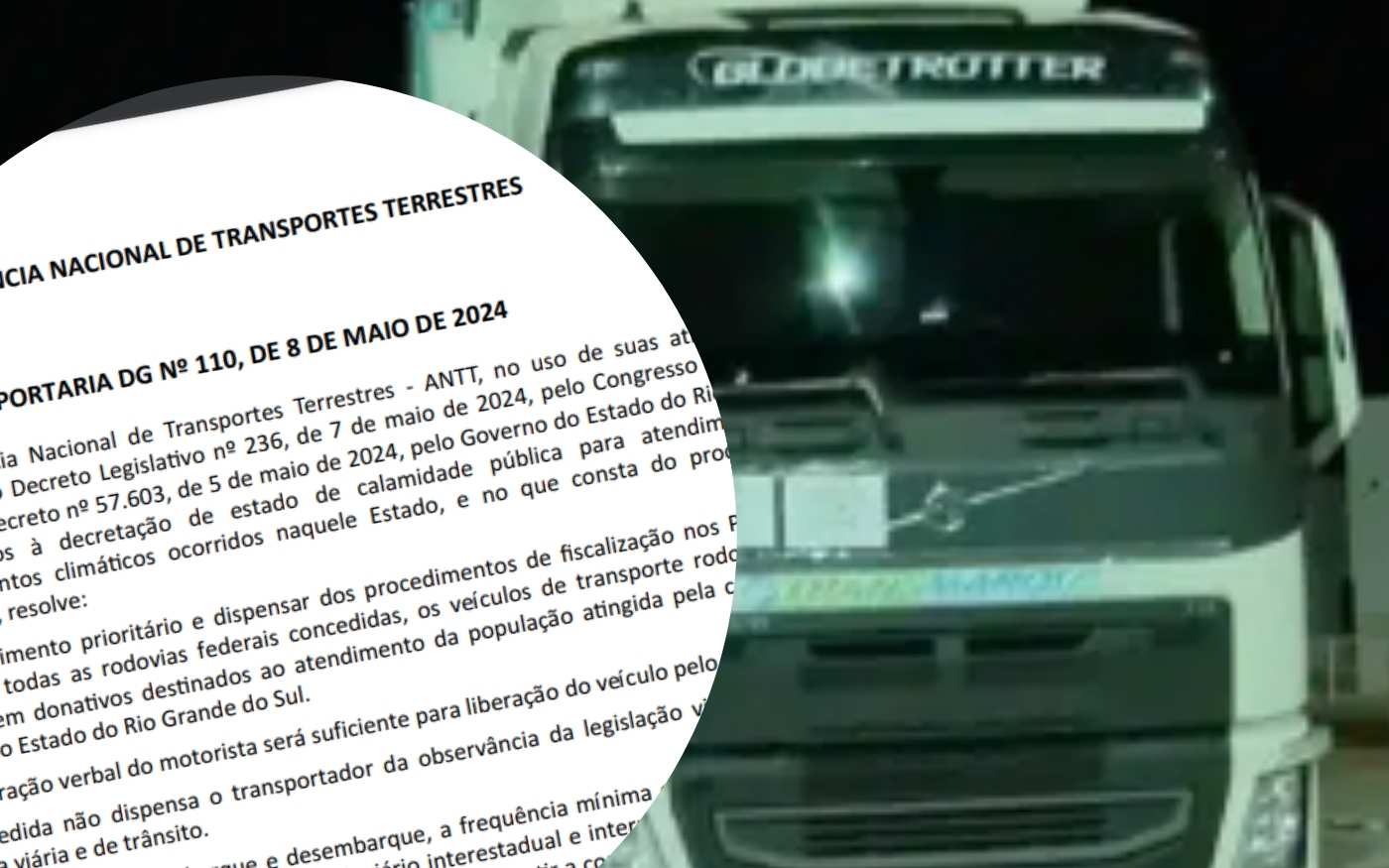 Portaria facilita transporte de doações e proibe fiscalização: Basta declaração verbal