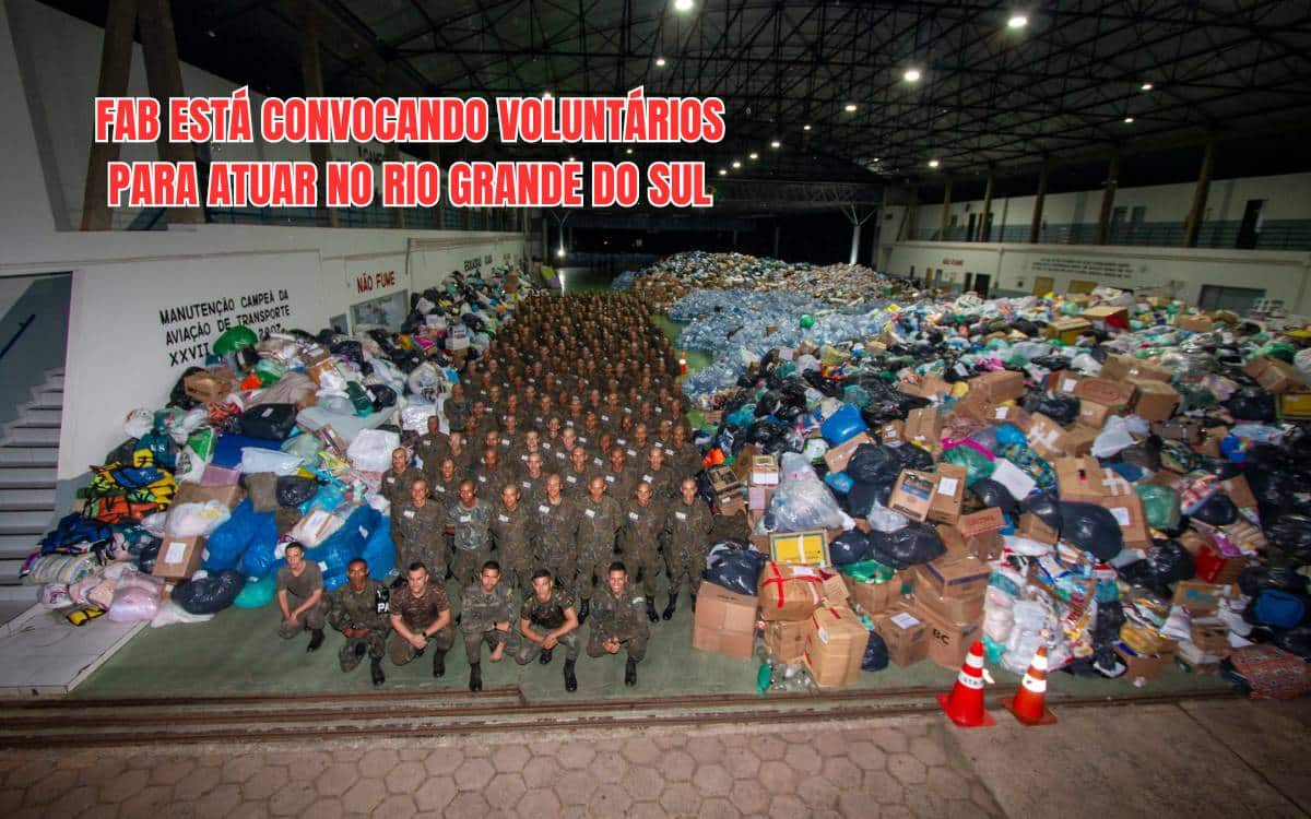Força Aérea Brasileira abre processo seletivo emergencial para contratar cabos para atuarem no Rio Grande do Sul, basta ensino fundamental
