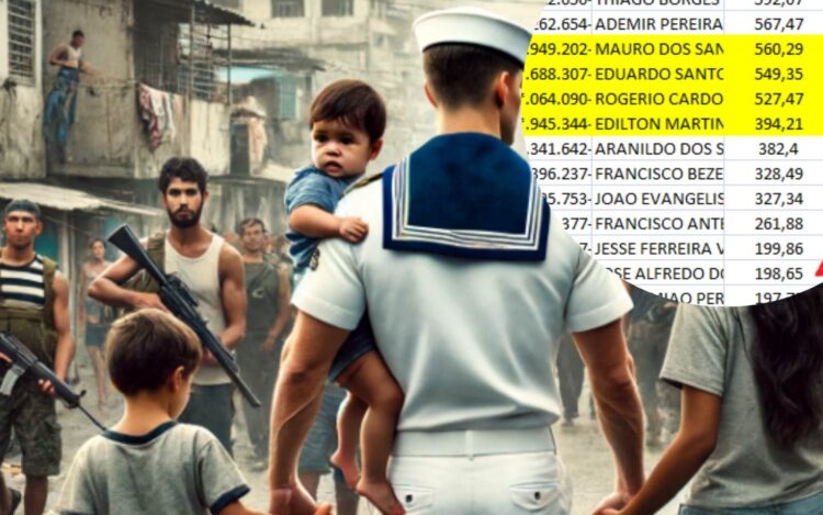 Militar da marinha entrrando em comunidade carioca: gerada por IA