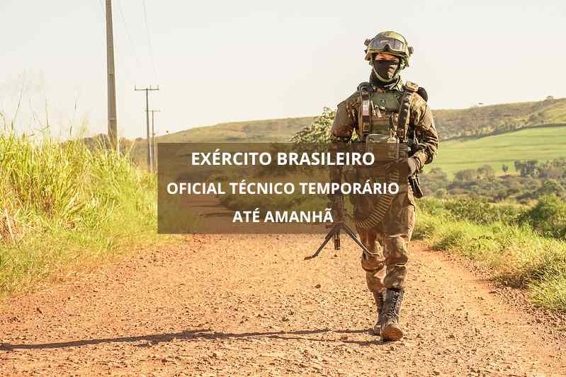 Oficial do Exército Brasileiro, sem concurso, inscrições só até amanhã, salário de R.245,00
