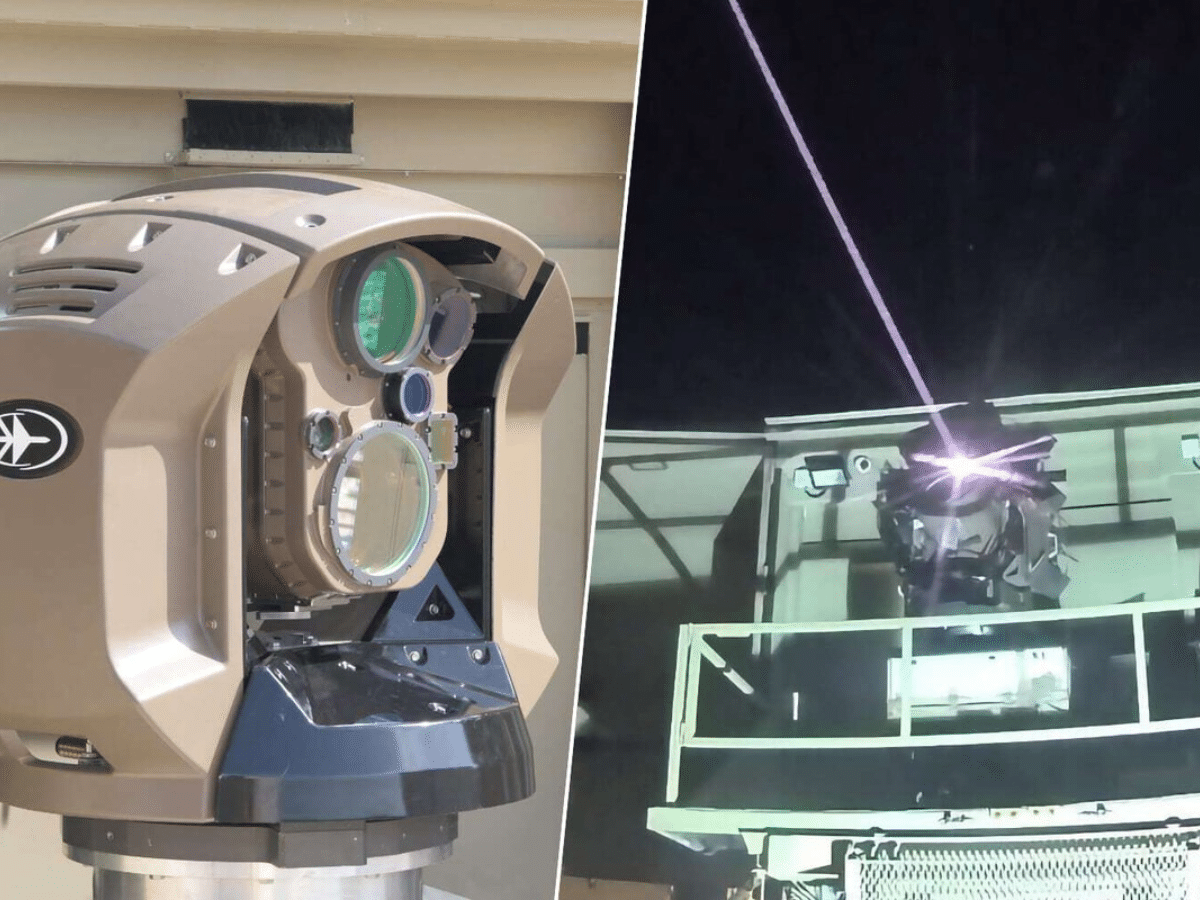 Israel lança o Escudo de Luz, uma arma de defesa laser de US$ 1.000 milhões, financiada pelos EUA, que mantém uma potência de 100 kW a 10 km para destruir drones e mísseis