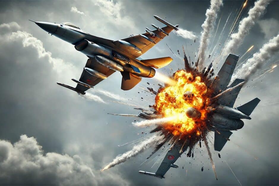 Primeira vitória da Força Aérea da Ucrânia no ar! Um F-16 derruba o temido Su-34 russo com o avançado míssil AIM-9X