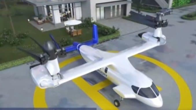 China revoluciona transporte aéreo com drone gigante inspirado no Osprey que voa a 340 mph e transporta 10 passageiros