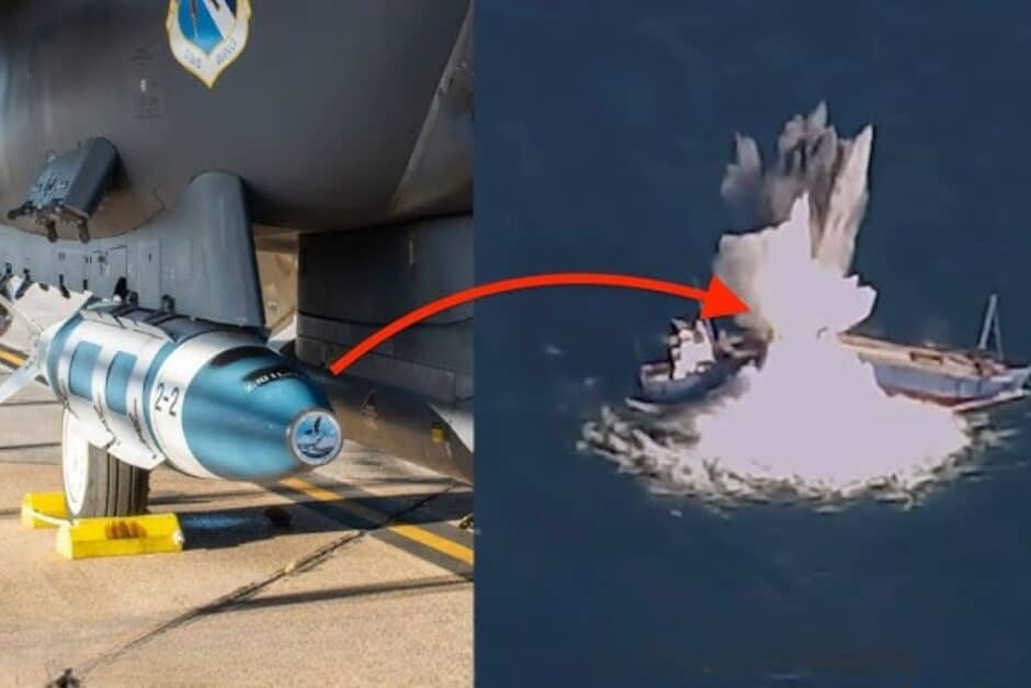 Nova bomba da Força Aérea dos EUA transforma por completo a defesa marítima ao ser capaz de afundar os navios mais modernos em minutos, usando inteligência artificial para guiar o impacto e acertar no ponto mais mortal