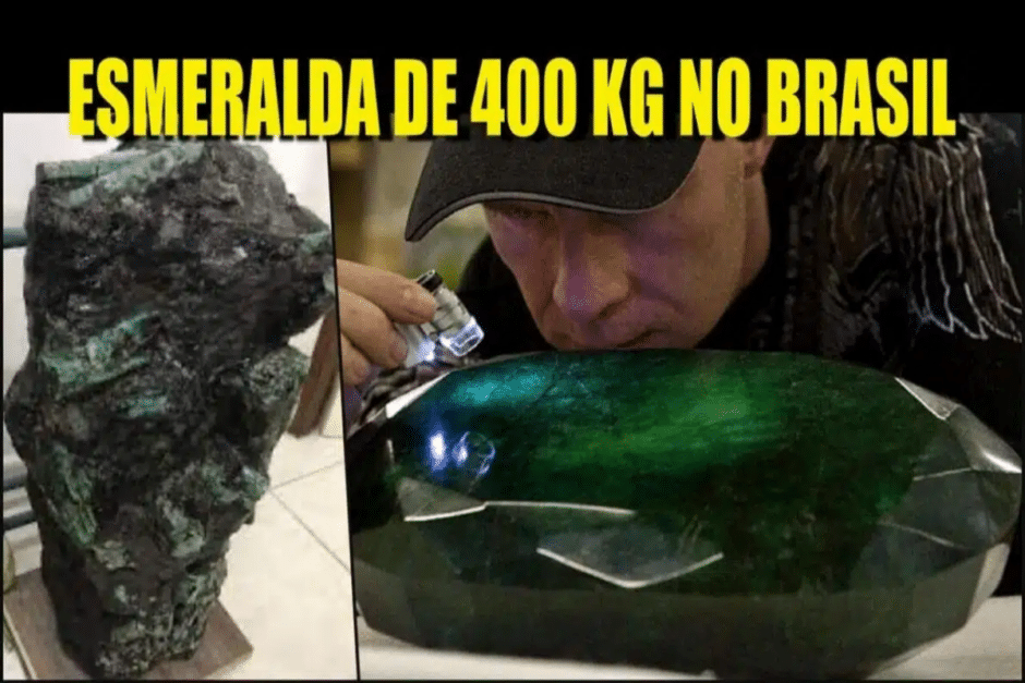 Descoberta a maior esmeralda do mundo de 400 kg no Nordeste brasileiro, que vale cerca de R$ 5 bilhões de reais