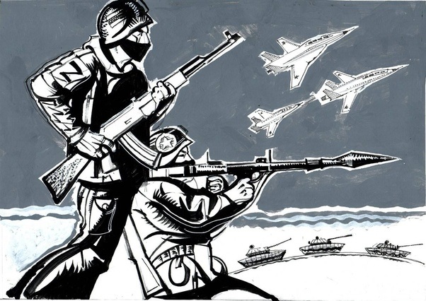 Arte de Gennady Zhivotov , “Irmãos de armas”.