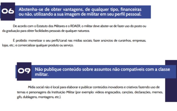 Manual de conduta nas redes sociais - Força Aérea
