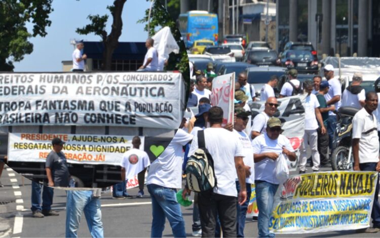 Manifestação no Rio - ex-militares da marinha e força aérea