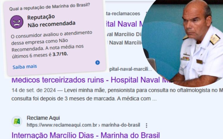Marinha e reclamações sobre Marcílio dias no reclame aqui