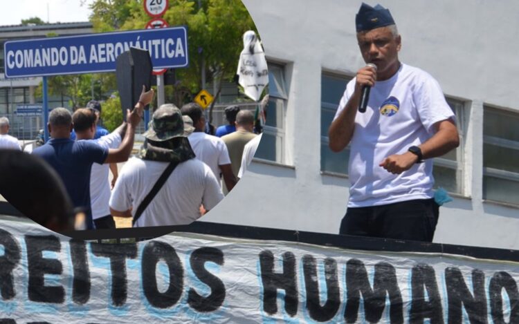 Manifestação por reconhecimento de direitos de ex-militares no Rio de Janeiro