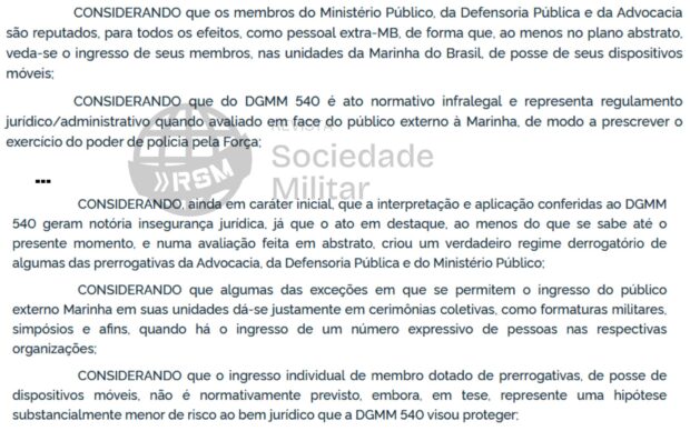 Regras da Marinha do Brasil para uso do celular são contestadas pelo Ministério Público Militar - inquérito civil aberto