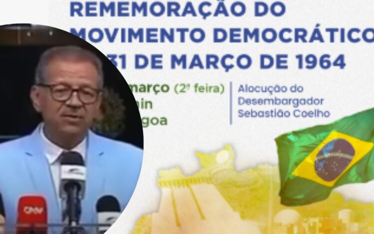 Sebastião Coelho em evento no Clube Militar sobre o 31 de março