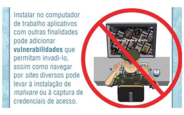 Extrato com Trecho da Cartilha do Exército para trabalho remoto