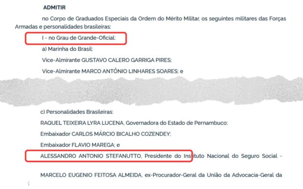 Condecorações com o título de Grande Oficial: Diário Oficial - DECRETOS DE 14 DE ABRIL DE 2025