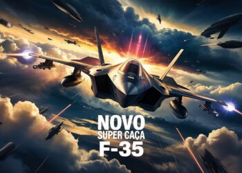 Lockheed Martin reformula o F-35 e promete 80% do poder do F-47 por metade do custo, mirando aliados que buscam poder e economia. (Imagem: Ilustração/Ideogram)