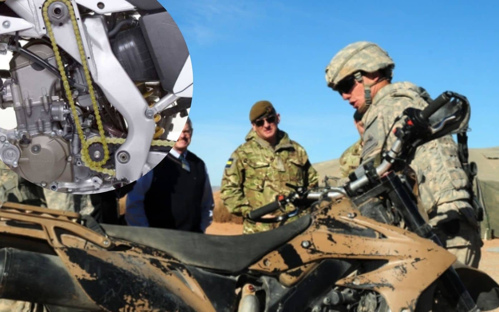 O desempenho potencializado e funcionamento inusitado da motocicleta de uso militar de tração integral