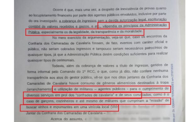 Caixa 2 para festas do Exército Brasileiro