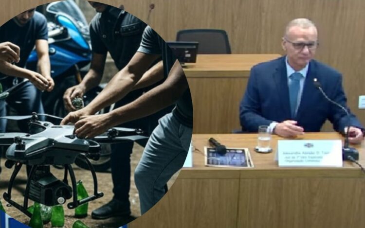 Juiz Alexandre Abraão em palestra - drones, granadas e caos na segurança do Rio