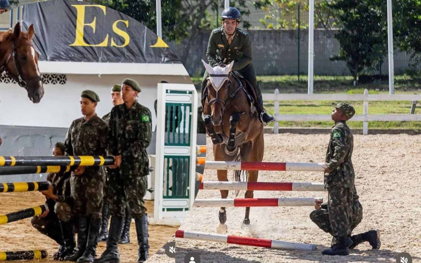 Equitação no Exército - Soldados segurando barras e as críticas contra a força