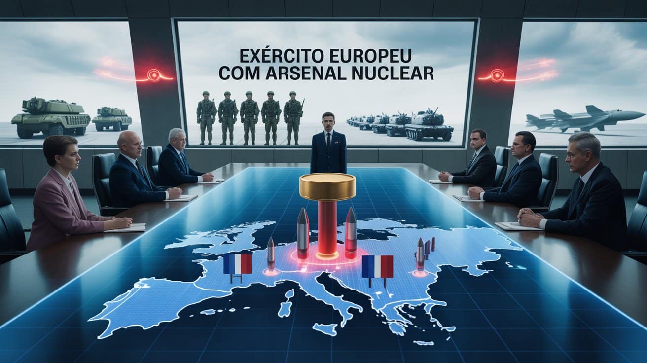 França propõe dividir suas bombas nucleares com países vizinhos, e plano de exército europeu unificado contra ameaças globais ganha força