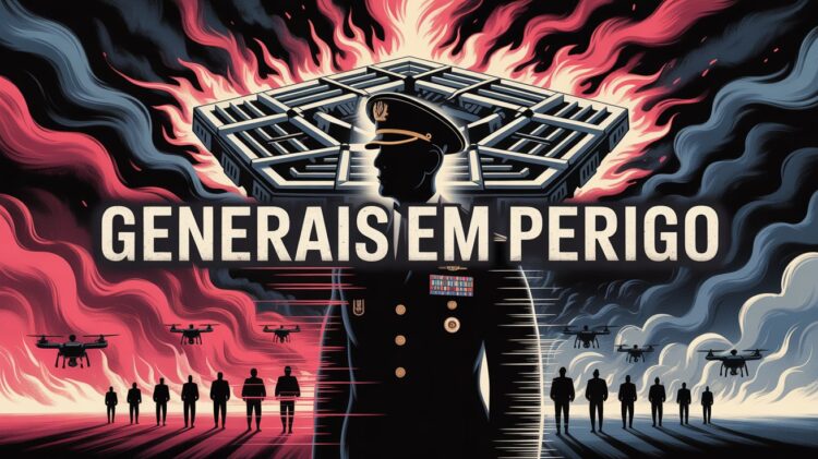 Pentágono corta generais e inicia reforma histórica no Exército dos EUA. Mudança pode impactar todo o cenário global. (Imagem: Ilustração/Ideogram)