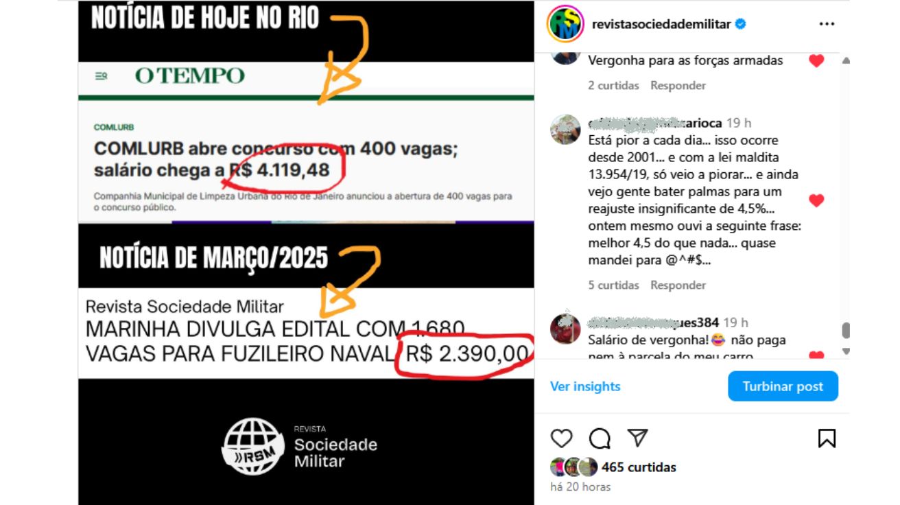 Salário de gari comparado com o dos militares gera explosão de críticas e reclamações