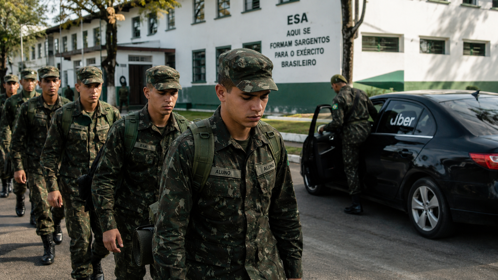 Alunos militares abandonam formação da ESA em meio a relatos de sargentos virando Uber, baixa motivação e crescente desgaste da carreira militar no Exército Brasileiro