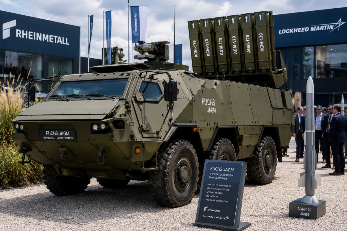 Rheinmetall e Lockheed Martin revolucionam o setor de defesa e apresentam o primeiro caça tanques capaz de lançar verticalmente 24 mísseis e destruir múltiplos alvos sem recarga