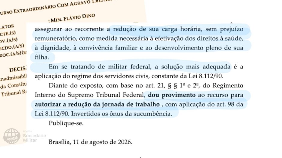 Decisão no STF sobre jornada de trabalho de militares