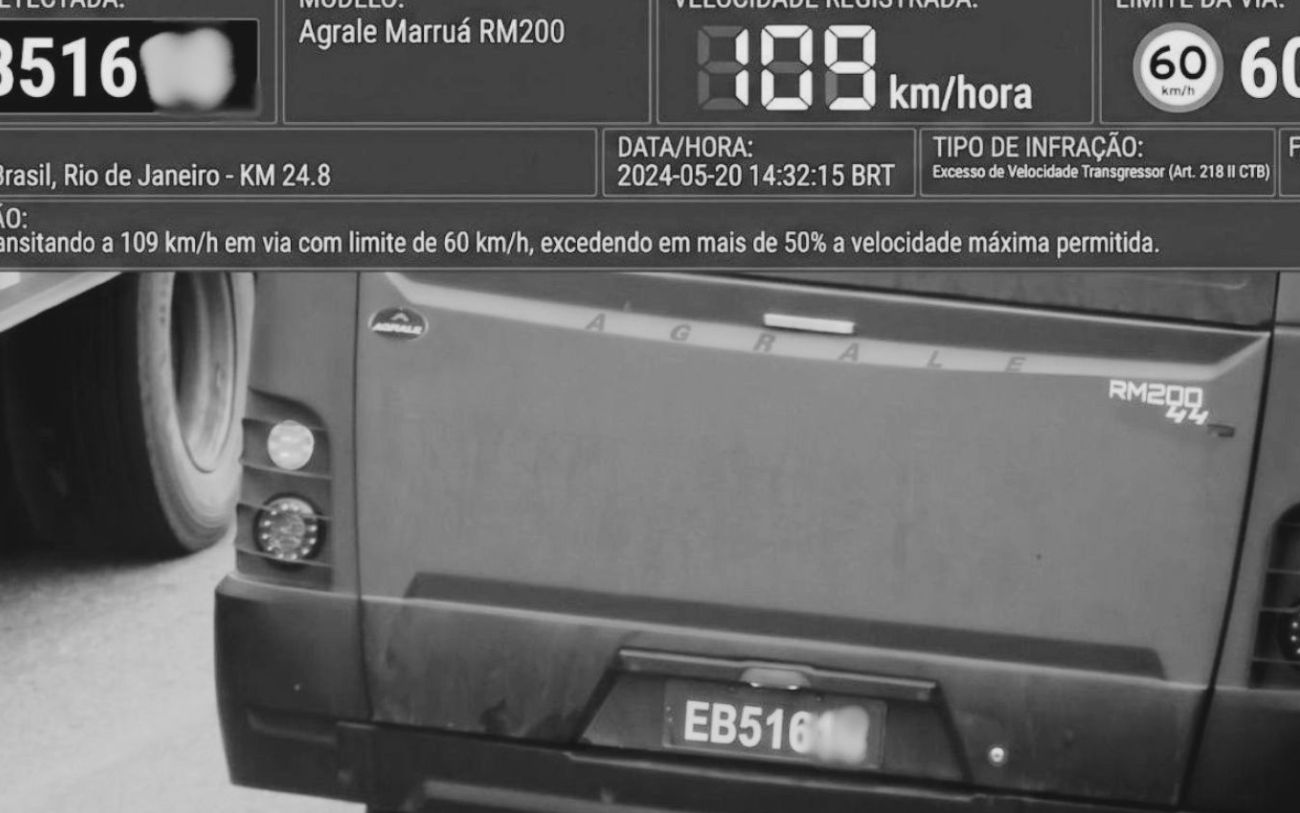 Cidadão reclama de multa recebida que seria de Viatura do Exército flagrada em alta velocidade em via com limite de 60