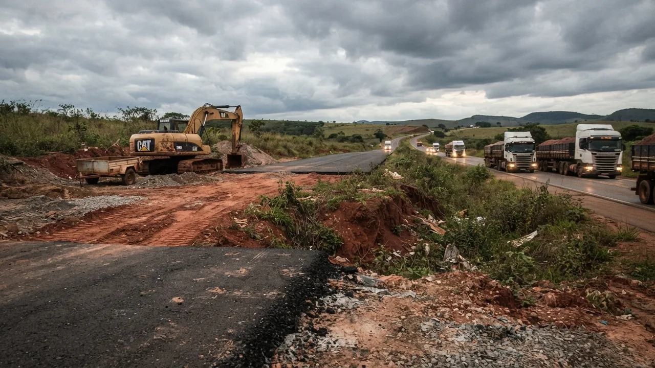 A duplicação da BR-116 avançou 37,4 dos 50,8 quilômetros nos cinco anos em que o Exército tocou a obra. Vieram as enchentes de 2024 e a tropa não voltou