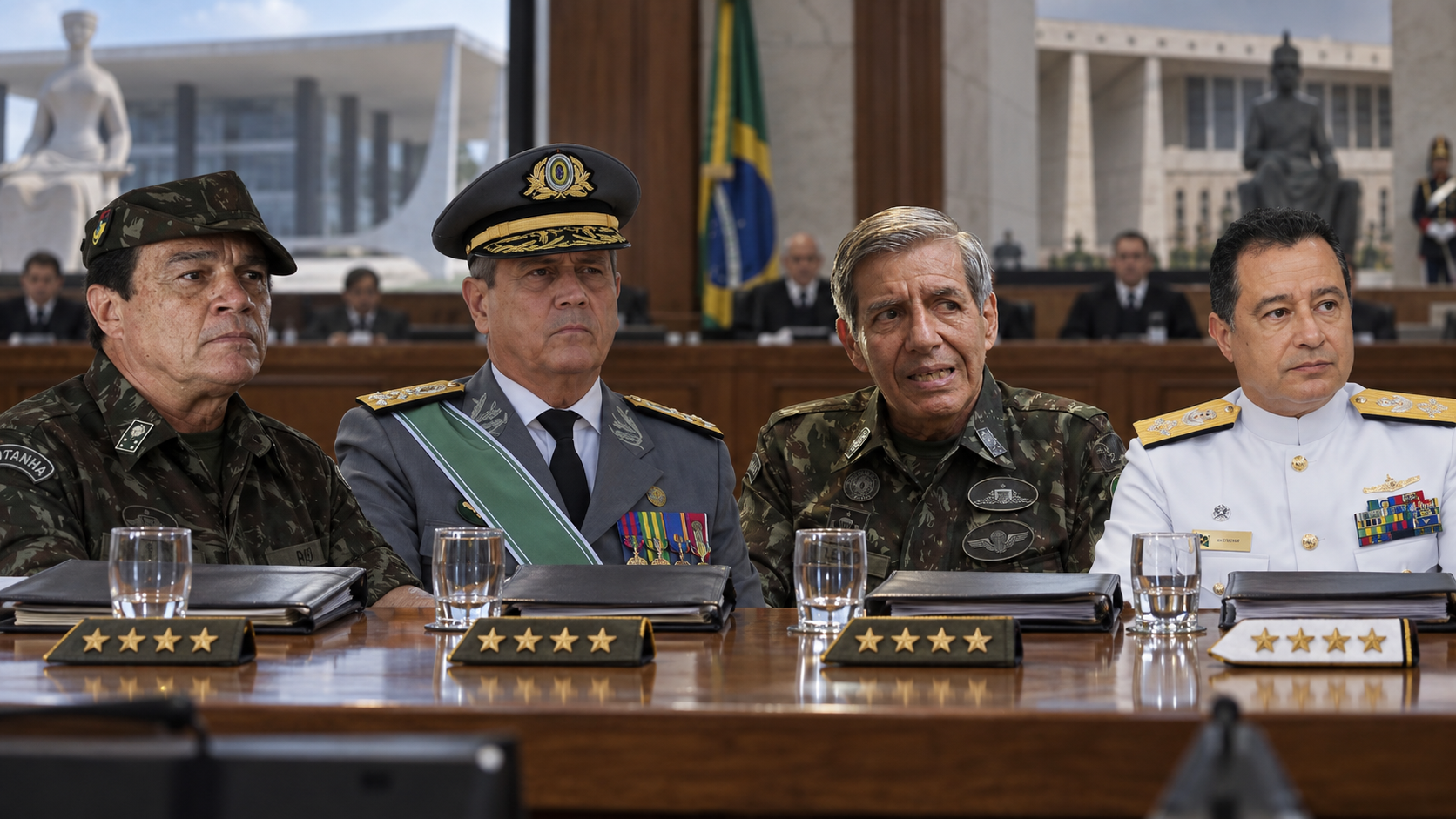 Quatro estrelas, salário intacto e patente em jogo: generais condenados esperam STM enquanto crise no Supremo entra na estratégia das defesas